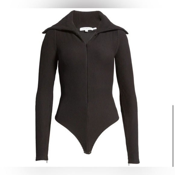 Good American Long Sleeve Funnel Neck Rib Bodysuit - Picture 4 of 11